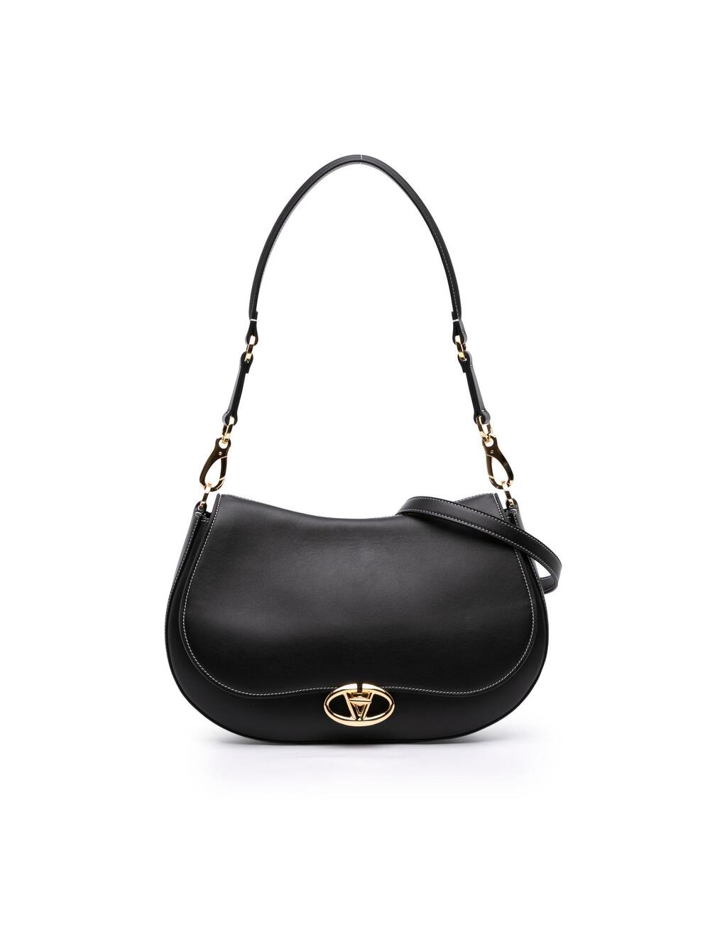 Valentino Medium Leather Ohval Flap Bag #374088V10B